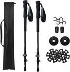 Hiking Poles 2 Pack - Collapsible Lightweight Carbon Fiber Trekking Poles, Adjustable & Foldable for Backpacking, EVA Sweat-Absorbent Non-Slip Grips, Portable Hiking Stick for Women, Men/Seniors Gear