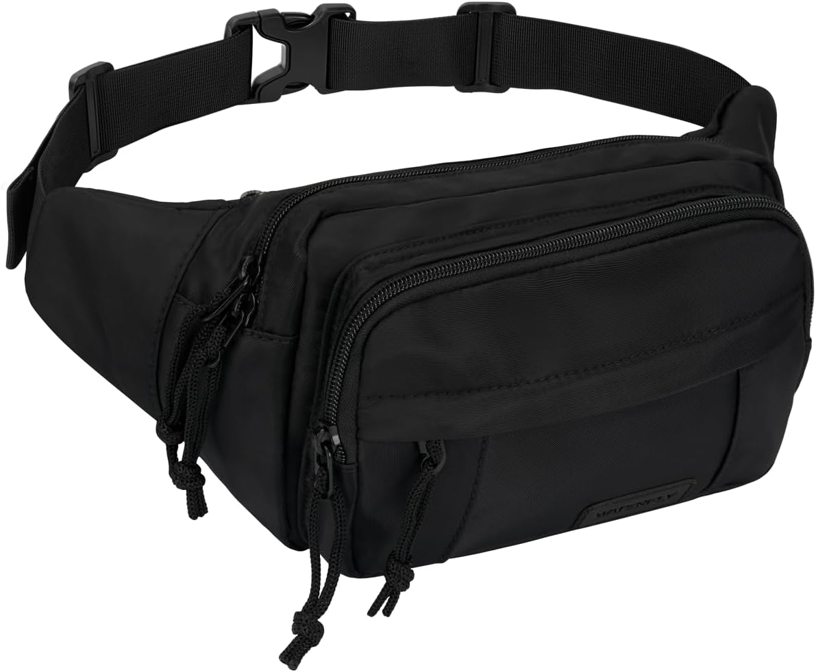 Fanny Pack Waist Packs: Large Crossbody Fanny Packs for Women Men with 5 Zipper Pockets Adjustable Strap Waist Bags Hip Pack for Traveling Cycling Running Hiking