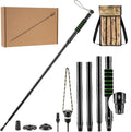 Tactical Survival Hiking Stick - Retractable Walking Staff with Multitool | Shock Absorption, Unique Twist-Lock & Quick-Adjust Length for Trekking & Outdoor Adventures