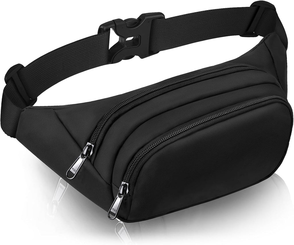 Large Fanny Pack for Women Men -  Waist bag with 3-Zipper Pockets, Gifts for Enjoy Sports Traveling Workout Casual Hands-Free crossbody bags Fits