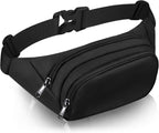 Large Fanny Pack for Women Men -  Waist bag with 3-Zipper Pockets, Gifts for Enjoy Sports Traveling Workout Casual Hands-Free crossbody bags Fits