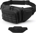 Tactical Fanny Pack for Men,800D Oxford Fabric Fanny Pack for Men,Fanny Packs Man for Hiking Climbing,Fishing,Cycling,Hunting,Adjustable Conceal Carry Tactical Fanny Packs(Black)