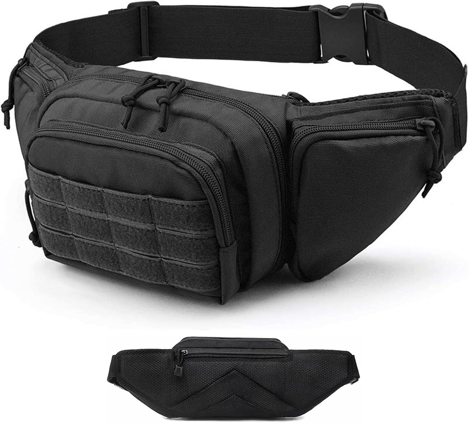 Tactical Fanny Pack for Men,800D Oxford Fabric Fanny Pack for Men,Fanny Packs Man for Hiking Climbing,Fishing,Cycling,Hunting,Adjustable Conceal Carry Tactical Fanny Packs(Black)