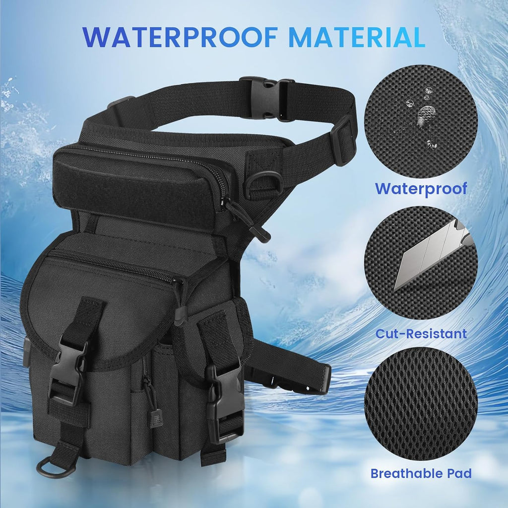 Hiking Waist Packs, Adjustable Mens Fanny Pack, Waterproof Belt bags, Drop Leg Bag, for Camping, Tactical,Cycling