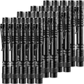 20 Pack Pen Light Flashlight Mini Small Flashlight with Clip Waterproof LED Pocket Pen Flashlights for Camping, Inspection, Work, and Emergency(Large,Black)