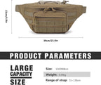 Tactical Fanny Pack for Men, Military Crossbody Waist Bag Utility Hip Belt Bumbag for Outdoor Travel,Hiking,Running,Walking,Fishing,EDC