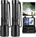 Flashlights High Lumens Rechargeable, 90000 Lumens Super Bright Led Flashlight, 7 Modes Brightest Powerful Flash Light with  Light, IPX6 Waterproof Handheld Flashlights for Camping Home